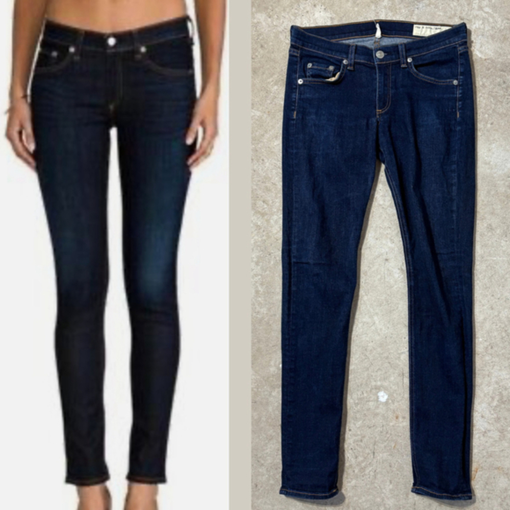 Rag & Bone Skinny Blue Jeans Women’s Size 27 Dark Wash Heritage Zipper Fly